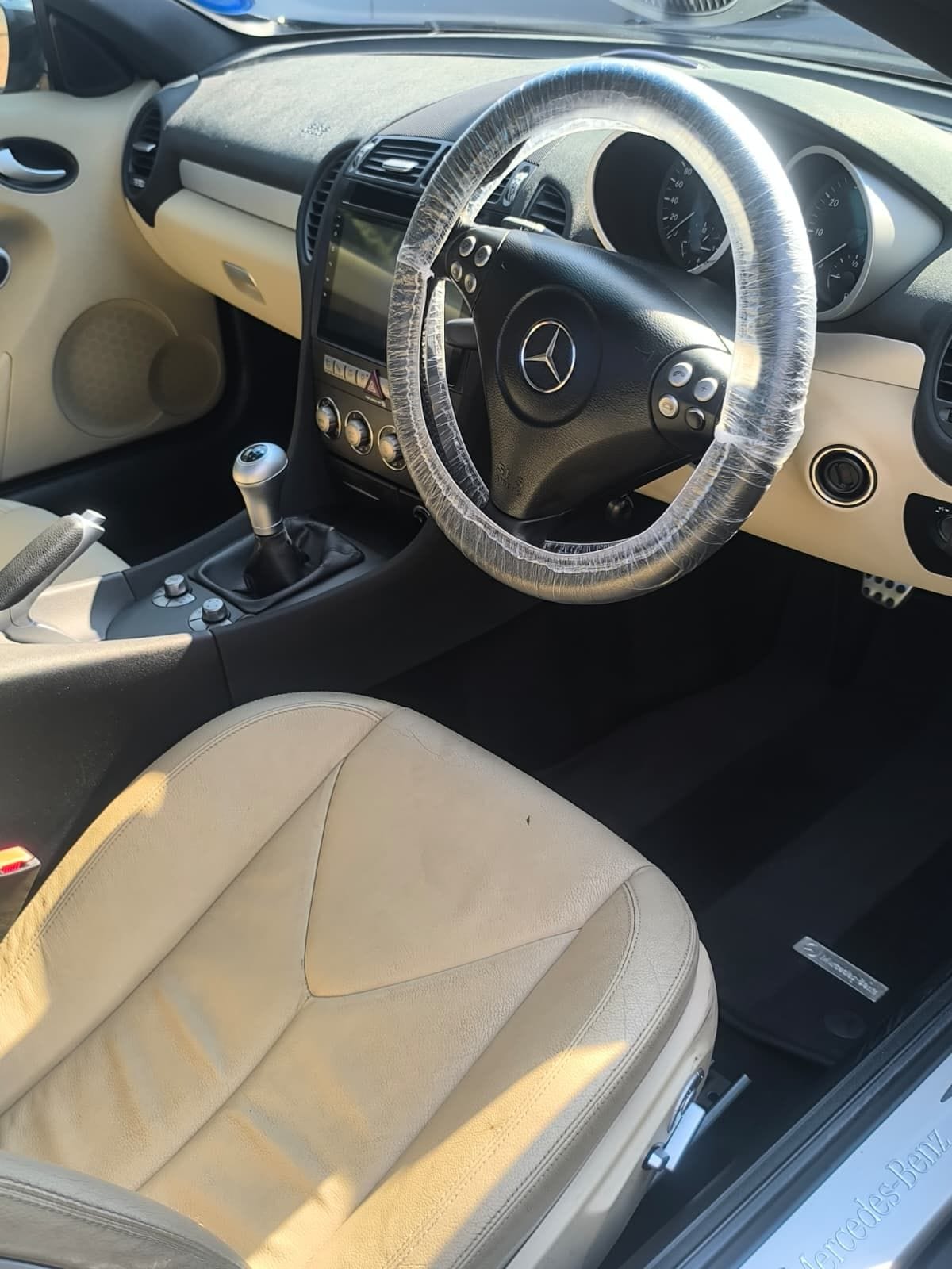 Mercedes-Benz SLK cabin after an interior detail, cream leather seats cleaned and conditioned