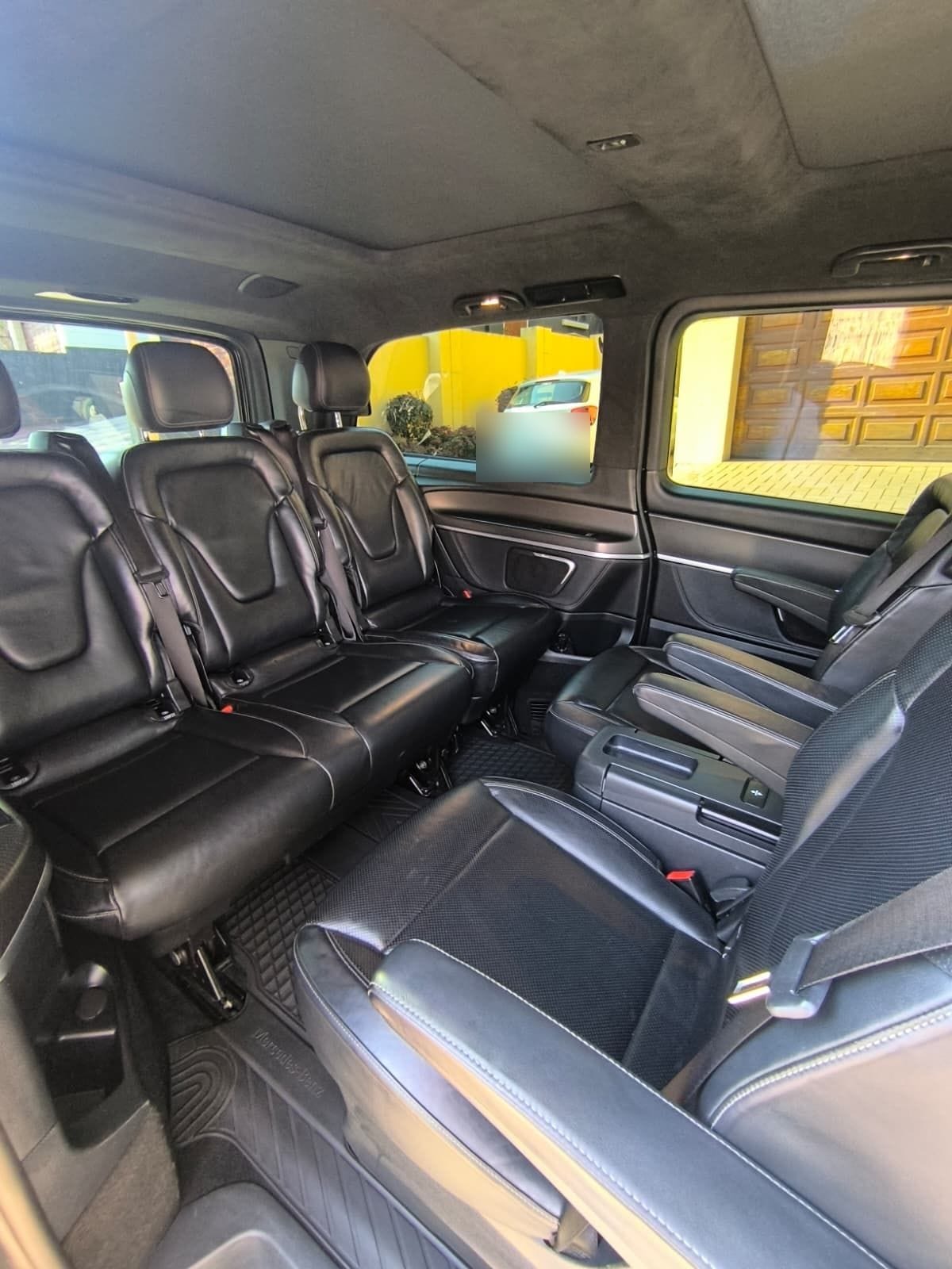 Mercedes-Benz V-Class rear cabin after an interior valet, every leather seat and mat cleaned