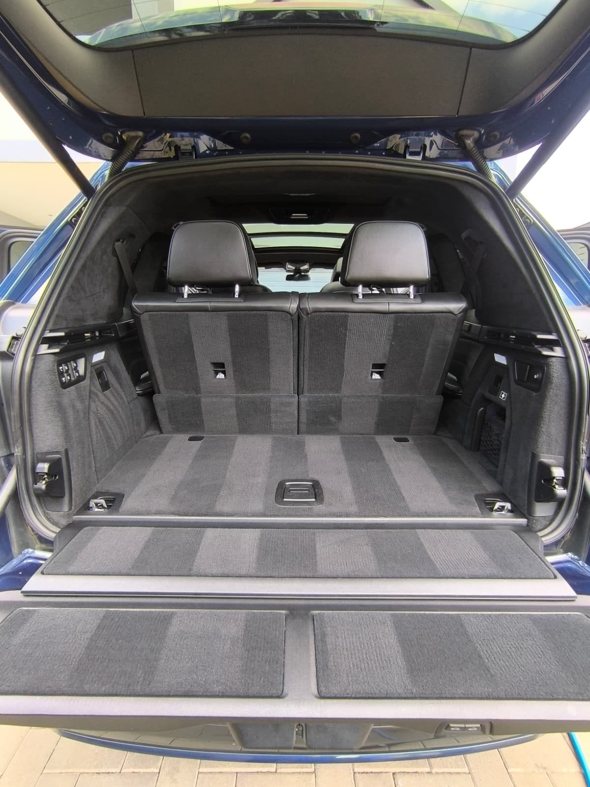 BMW X7 boot after a full interior detail, carpet vacuumed and edges cleaned out